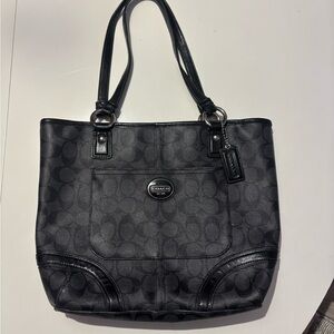 Coach Black Monogram Tote Bag